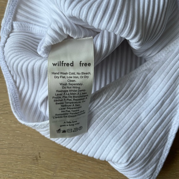 Aritzia Wilfred Free White Ribbed Bodysuit - Picture 6 of 6
